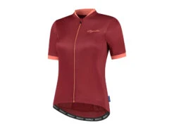 Rogelli Essential - Cykelblus - Kvinnor - Korta ärmar - Race Fit - Bordeaux / Korall