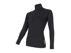 Sensor Double Face - Dam Svettundertröja Med Polokrage - Svart