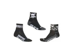 Sensor Race Lite - Cykelstrumpor - 3 Pack - Svarta M. Tryck