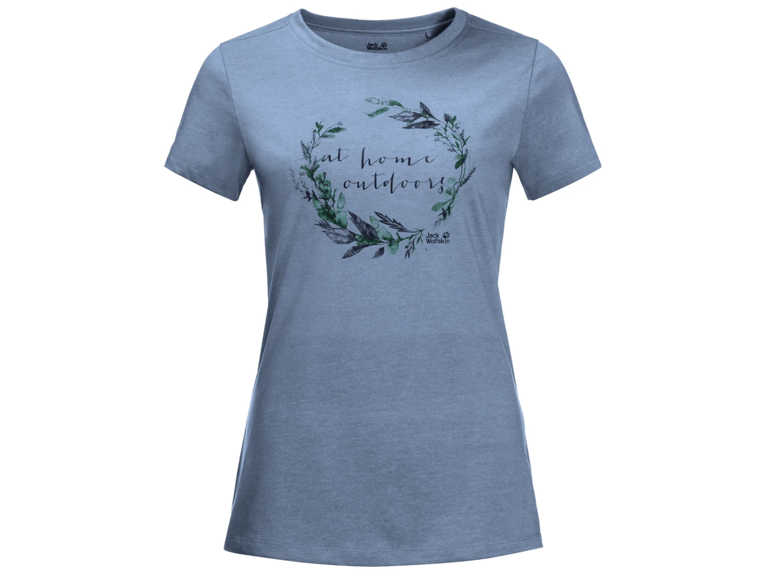 Jack Wolfskin At Home - T-shirt För Kvinnor - Tvättad Blå 1 Jack Wolfskin At Home - T-shirt För Kvinnor - Tvättad Blå