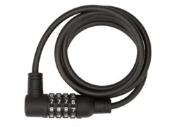 Bike Attitude - Spirallås - 8x1500mm - Med Kod - Mattsvart