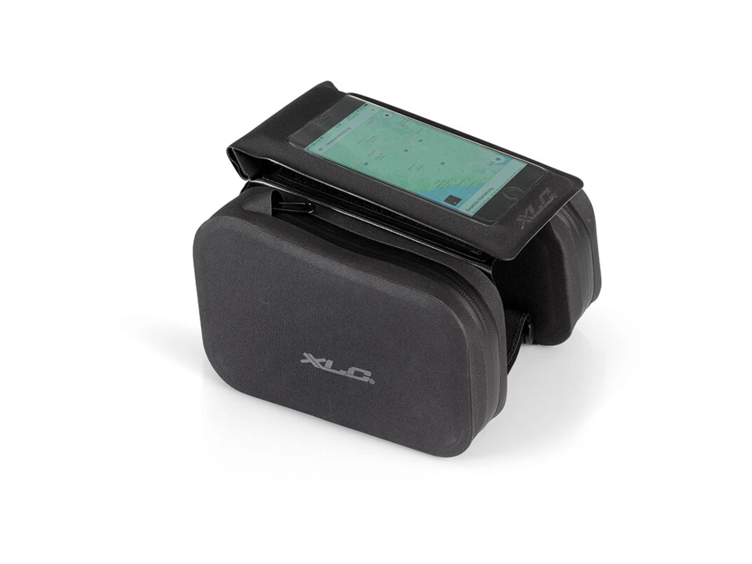 XLC - Ramväska Dubbel Med Mobilhållare - Vattentät - Svart 1 XLC - Ramväska Dubbel Med Mobilhållare - Vattentät - Svart