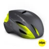 MET Manta Mips - Aero Cykelhjälm - Mat Grå / Gul