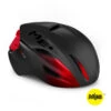 MET Manta Mips - Aero Cykelhjälm - Matt Svart / Röd