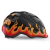 Met Hurra - Barncykelhjälm - Svart / Flames