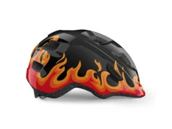 Met Hurra - Barncykelhjälm - Svart / Flames