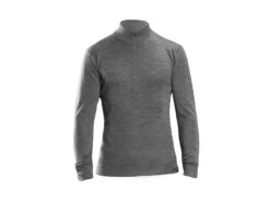 GripGrab Merino Bamboo Base Layer - Svettundertröja Med Blixtlås - Grå