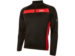 Diadora - Florens Långärmad Cykeltröja - Svart Med Röd