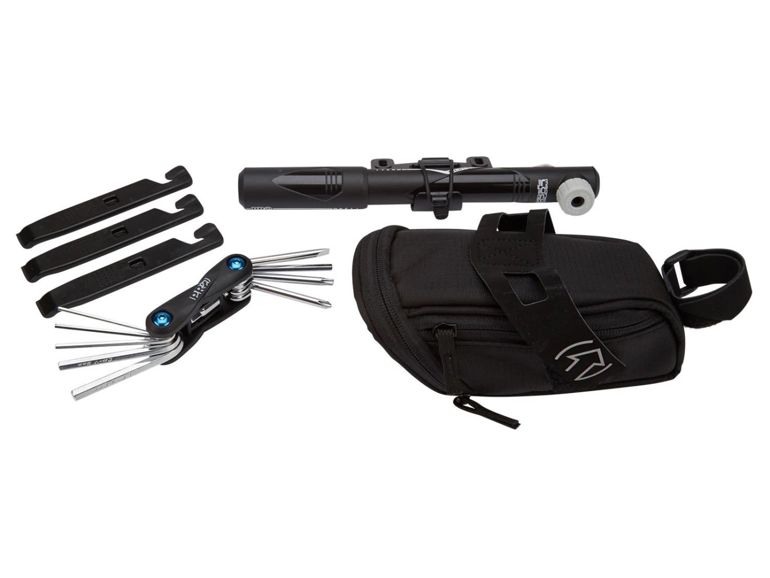 PRO Kit-Sadelväska Med Pump, Miniverktyg Och Däckjärn 1 PRO Kit-Sadelväska Med Pump, Miniverktyg Och Däckjärn