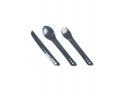 LifeVenture Ellipse Cutlery Set - Lätt Bestickkit Plast Med 3 Delar - Gråsvart