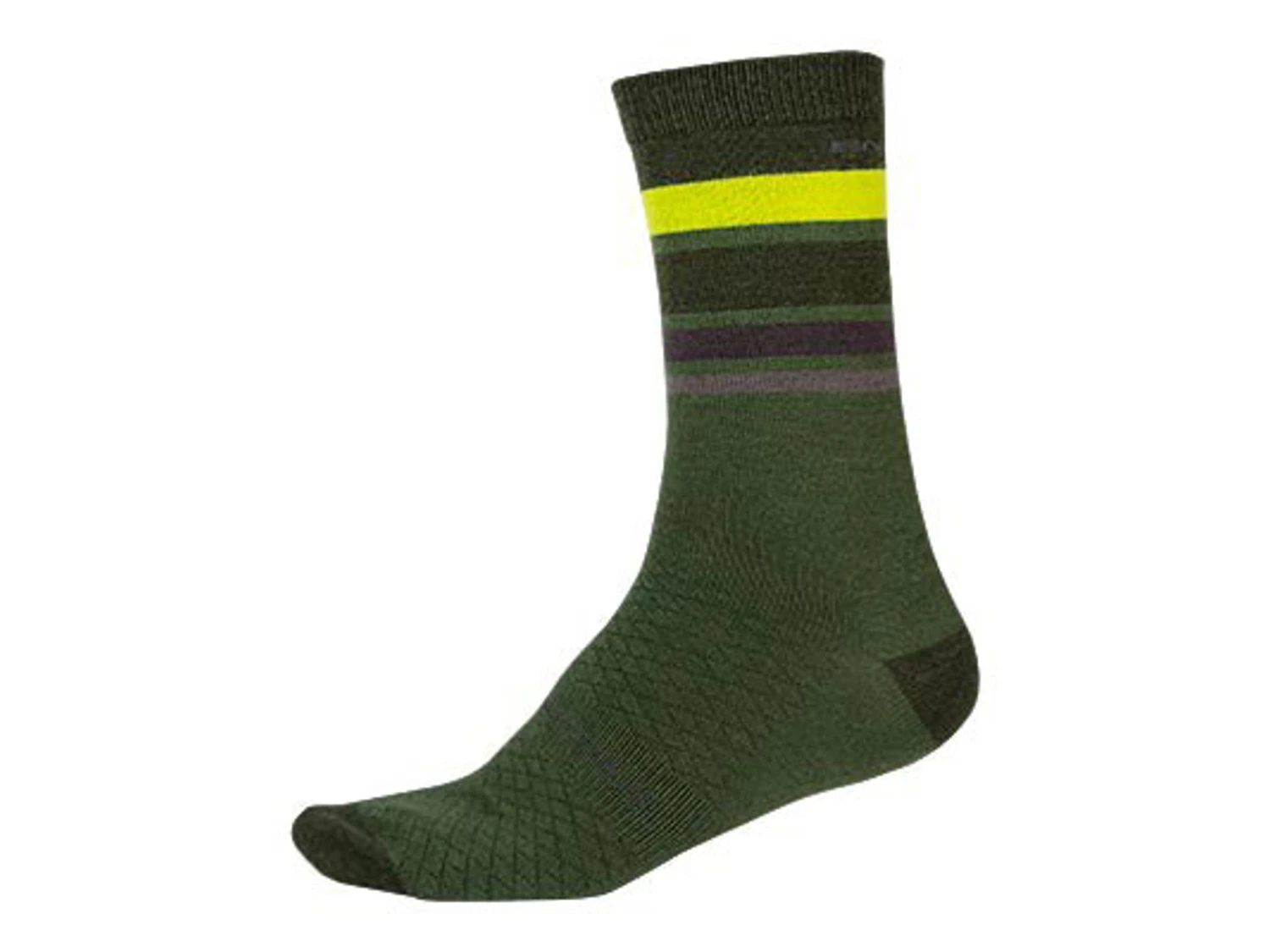 Endura BaaBaa - Merino Stripe Sock - Cykelstrumpor - Grön 1 Endura BaaBaa - Merino Stripe Sock - Cykelstrumpor - Grön