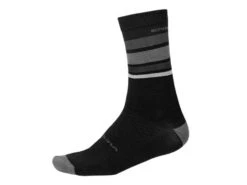 Endura BaaBaa - Merino Stripe Sock - Cykelstrumpor - Svart